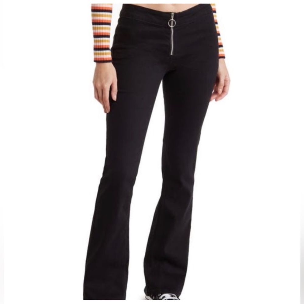 Abound Black Zippered Flare Pants sz 28